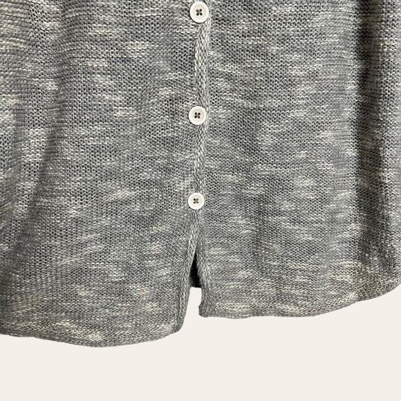 Anthropologie Sparrow Gray Cotton Linen Button Sweater Size XS - Picture 5 of 7